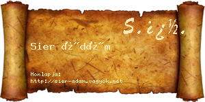 Sier Ádám névjegykártya